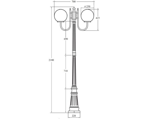 Наземный фонарь GLOBO S 88209SA/10A Bl Oasis Light Наземный фонарь GLOBO S 88209SA/10A Bl Oasis Light