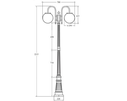 Наземный фонарь GLOBO S 88209SA/10A/down Bl Oasis Light Наземный фонарь GLOBO S 88209SA/10A/down Bl Oasis Light