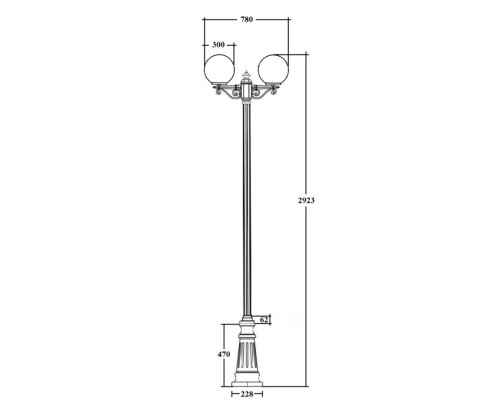 Наземный фонарь GLOBO L 88210LA B2 Bl Oasis Light Наземный фонарь GLOBO L 88210LA B2 Bl Oasis Light