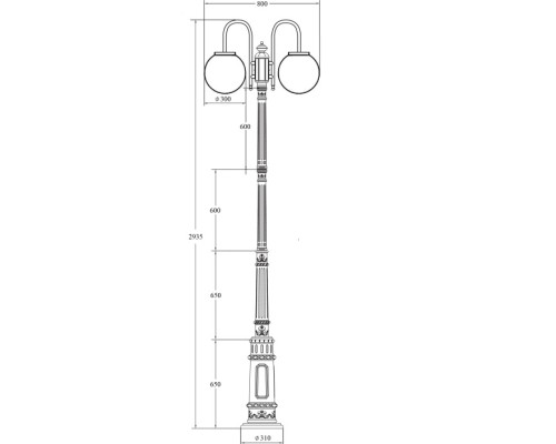 Наземный фонарь GLOBO L 88210LA/10A/E7/down Bl Oasis Light Наземный фонарь GLOBO L 88210LA/10A/E7/down Bl Oasis Light