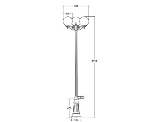 Наземный фонарь GLOBO L 88210LB B2 Bl Oasis Light Наземный фонарь GLOBO L 88210LB B2 Bl Oasis Light