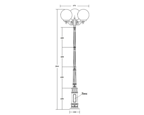 Наземный фонарь GLOBO S 88210SB/E7 Bl Oasis Light Наземный фонарь GLOBO S 88210SB/E7 Bl Oasis Light