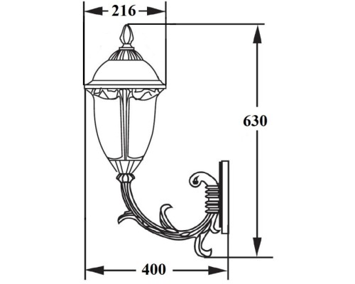 Настенный фонарь уличный St.LOUIS L 89101L/16 Gb мат/тр Oasis Light Настенный фонарь уличный St.LOUIS L 89101L/16 Gb мат/тр Oasis Light