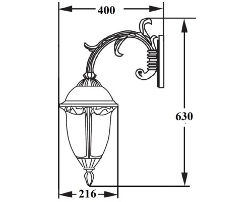 Настенный фонарь уличный St.LOUIS L 89102L/16 Gb мат/тр Oasis Light Настенный фонарь уличный St.LOUIS L 89102L/16 Gb мат/тр Oasis Light