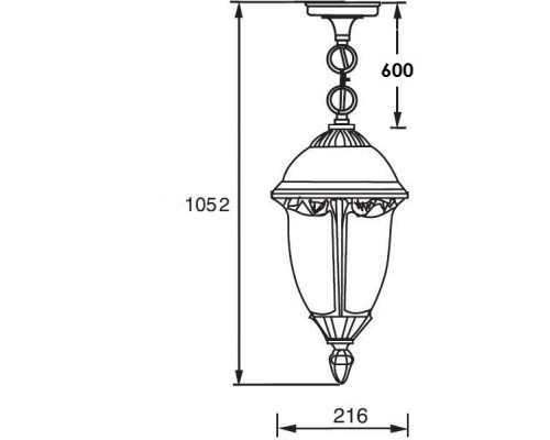 Уличный светильник подвесной St.LOUIS L 89105L Bl мат/тр Oasis Light Уличный светильник подвесной St.LOUIS L 89105L Bl мат/тр Oasis Light
