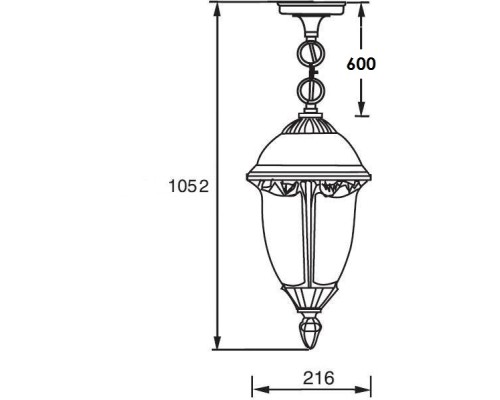 Уличный светильник подвесной St.LOUIS L 89105L Gb мат тр Oasis Light Уличный светильник подвесной St.LOUIS L 89105L Gb мат тр Oasis Light