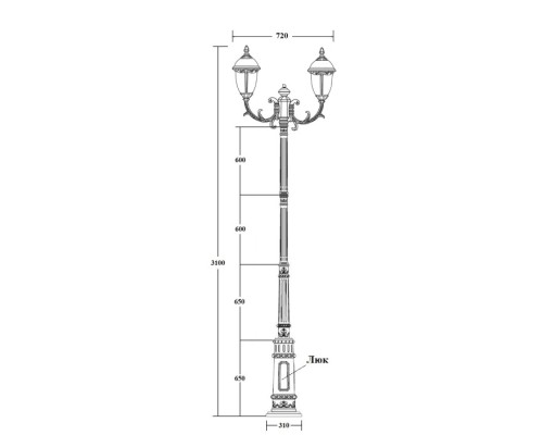 Наземный фонарь St.LOUIS L 89110LA/16/E7 Gb мат/тр Oasis Light Наземный фонарь St.LOUIS L 89110LA/16/E7 Gb мат/тр Oasis Light