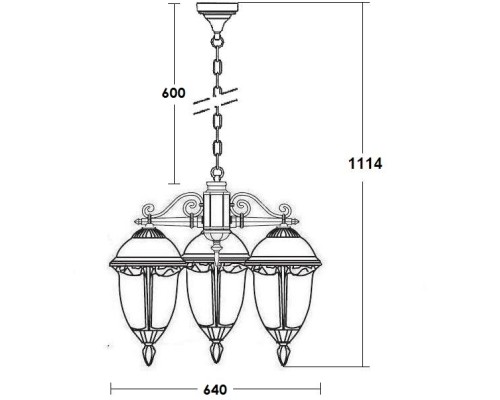 Уличный светильник подвесной St.LOUIS L 89170L/3 Bl мат/тр Oasis Light Уличный светильник подвесной St.LOUIS L 89170L/3 Bl мат/тр Oasis Light