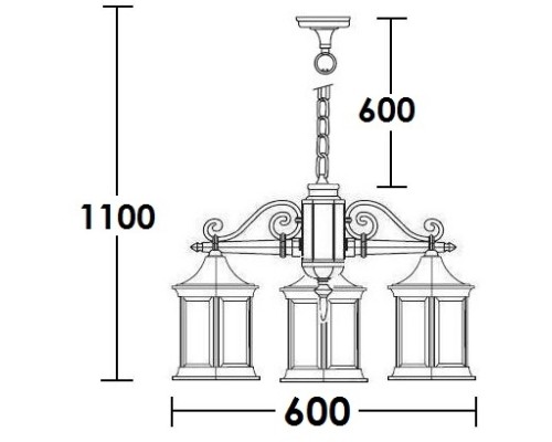 Уличный светильник подвесной BERN 2 L 89870L/3 Gb Oasis Light Уличный светильник подвесной BERN 2 L 89870L/3 Gb Oasis Light
