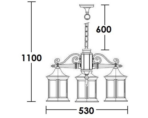 Уличный светильник подвесной 89870S/3 Gb Oasis Light Уличный светильник подвесной 89870S/3 Gb Oasis Light