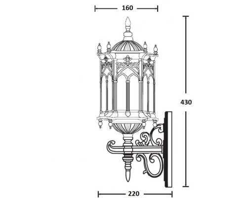 Настенный фонарь уличный DELI S 89901S/08 Bl Oasis Light Настенный фонарь уличный DELI S 89901S/08 Bl Oasis Light