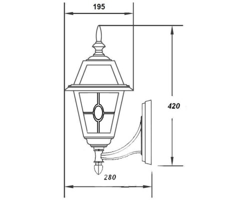 Настенный фонарь уличный FARO lead GLASS 91101/04 lgY Bl Oasis Light