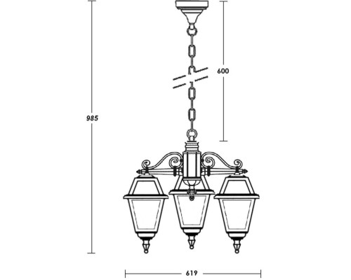 Уличный светильник подвесной FARO-FROST S 91170fS/3 Bl Oasis Light Уличный светильник подвесной FARO-FROST S 91170fS/3 Bl Oasis Light