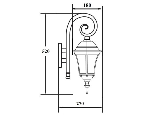 Настенный фонарь уличный ASTORIA 1 S 91302S/18S Gb Oasis Light Настенный фонарь уличный ASTORIA 1 S 91302S/18S Gb Oasis Light
