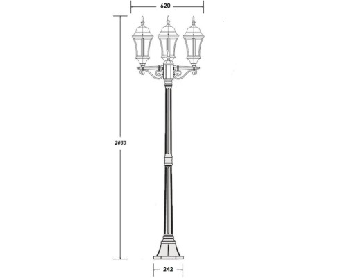 Наземный фонарь ASTORIA 1 L 91308LB Bl Oasis Light Наземный фонарь ASTORIA 1 L 91308LB Bl Oasis Light