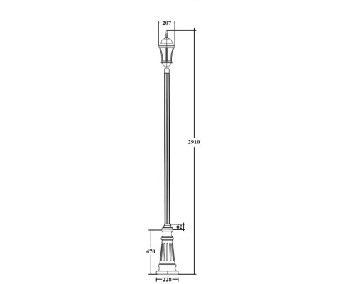 Наземный фонарь ASTORIA 1 L 91310L B2 Bl Oasis Light Наземный фонарь ASTORIA 1 L 91310L B2 Bl Oasis Light