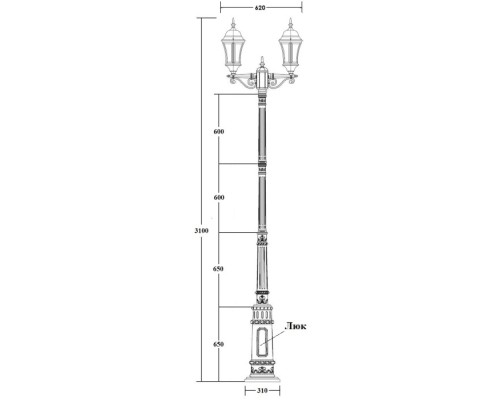 Наземный фонарь ASTORIA 1 L 91310LA/E7 Bl Oasis Light Наземный фонарь ASTORIA 1 L 91310LA/E7 Bl Oasis Light