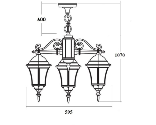 Уличный светильник подвесной ASTORIA 1 S 91370S/3 Gb Oasis Light Уличный светильник подвесной ASTORIA 1 S 91370S/3 Gb Oasis Light