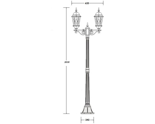 Наземный фонарь ASTORIA 2M 91408MA Gb ромб Oasis Light Наземный фонарь ASTORIA 2M 91408MA Gb ромб Oasis Light
