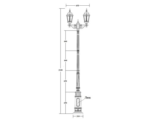 Наземный фонарь ASTORIA 2 91410A/E7 Gb Oasis Light Наземный фонарь ASTORIA 2 91410A/E7 Gb Oasis Light