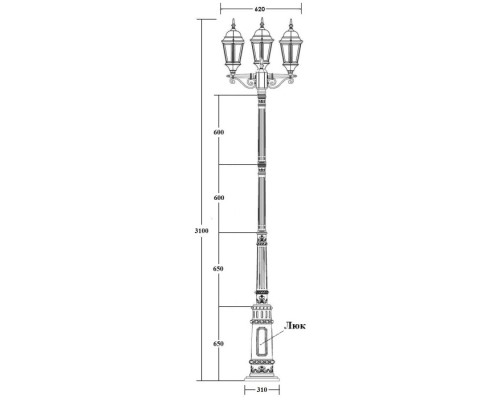 Наземный фонарь ASTORIA 2 91410B/E7 Bl Oasis Light Наземный фонарь ASTORIA 2 91410B/E7 Bl Oasis Light