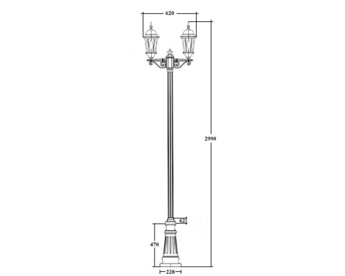 Наземный фонарь ASTORIA 2M 91410MA B2 Bl овал Oasis Light Наземный фонарь ASTORIA 2M 91410MA B2 Bl овал Oasis Light