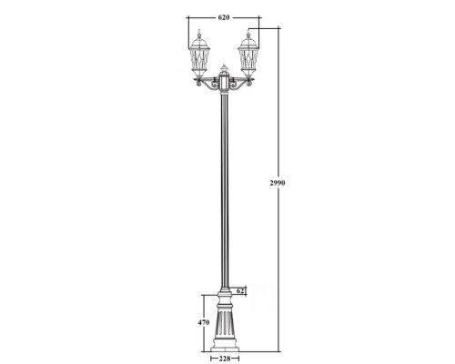 Наземный фонарь ASTORIA 2M 91410MA B2 Bl ромб Oasis Light Наземный фонарь ASTORIA 2M 91410MA B2 Bl ромб Oasis Light