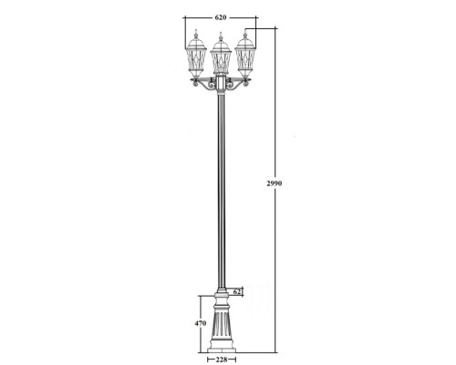 Наземный фонарь ASTORIA 2M 91410MB B2 Bl ромб Oasis Light Наземный фонарь ASTORIA 2M 91410MB B2 Bl ромб Oasis Light