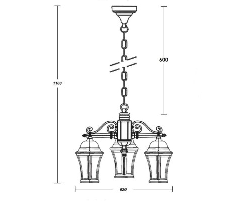 Уличный светильник подвесной ASTORIA 2 91470L/3 Gb Oasis Light Уличный светильник подвесной ASTORIA 2 91470L/3 Gb Oasis Light