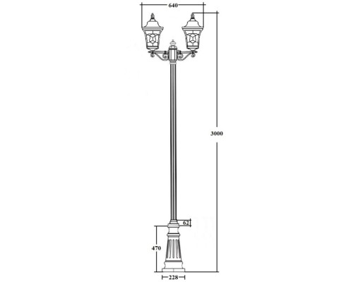 Наземный фонарь VENECIA 2L 91810LA B2 Bl Oasis Light Наземный фонарь VENECIA 2L 91810LA B2 Bl Oasis Light