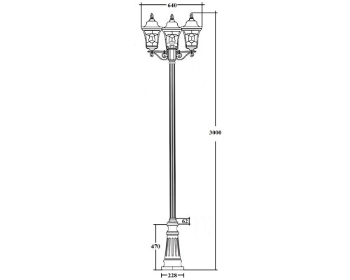 Наземный фонарь VENECIA 2L 91810LB B2 Bl Oasis Light Наземный фонарь VENECIA 2L 91810LB B2 Bl Oasis Light