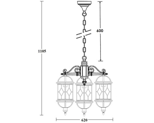 Уличный светильник подвесной SORENTO 92670/3 Bl Oasis Light Уличный светильник подвесной SORENTO 92670/3 Bl Oasis Light