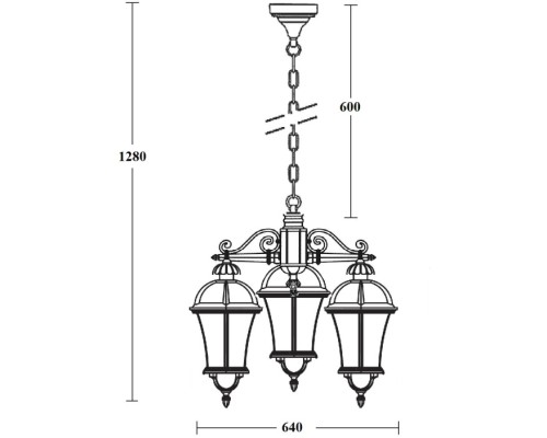 Уличный светильник подвесной ROMA L 95270L/3 Bl Oasis Light Уличный светильник подвесной ROMA L 95270L/3 Bl Oasis Light