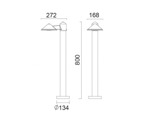 Наземный светильник W11876N3-800 Gr Oasis Light Наземный светильник W11876N3-800 Gr Oasis Light