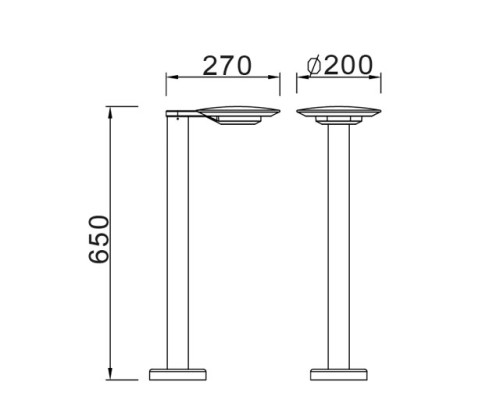Наземный светильник W2257S-650 Gr Oasis Light Наземный светильник W2257S-650 Gr Oasis Light