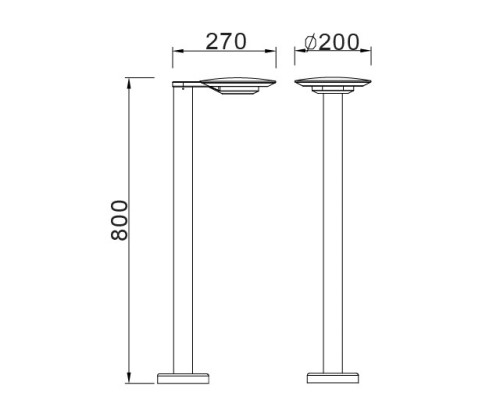 Наземный светильник W2257S-800 Gr Oasis Light Наземный светильник W2257S-800 Gr Oasis Light