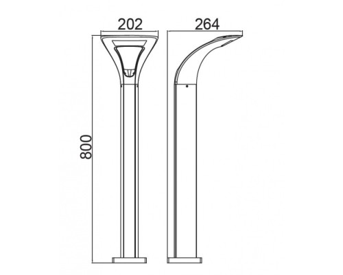 Наземный светильник  W2522S-800 Gr Oasis Light