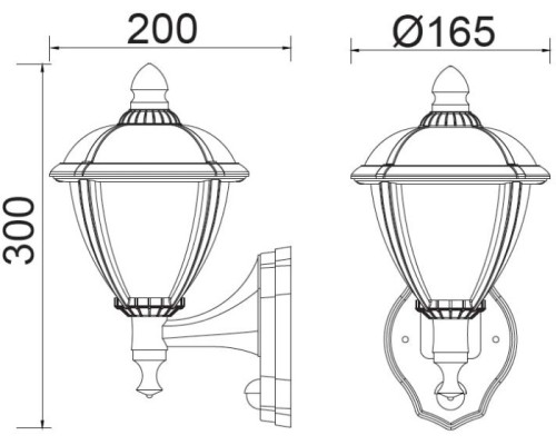 Настенный фонарь уличный UNITE W2601-PiR Bl Oasis Light Настенный фонарь уличный UNITE W2601-PiR Bl Oasis Light