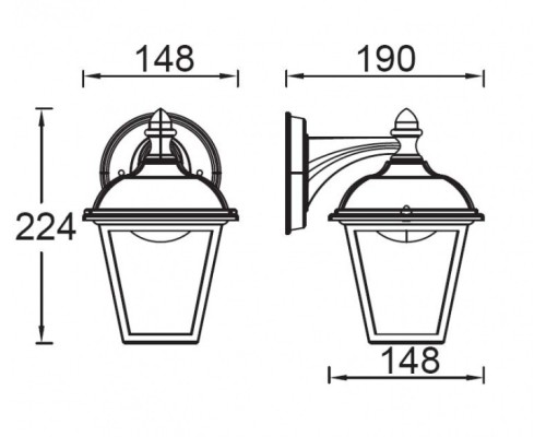 Настенный фонарь уличный W2612S Gb Oasis Light Настенный фонарь уличный W2612S Gb Oasis Light