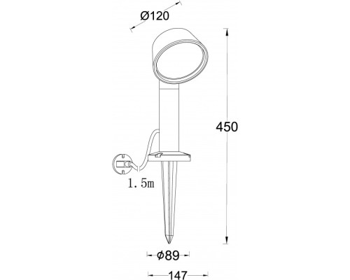 Грунтовый светильник TUBE LED W2886-SP Gr Oasis Light