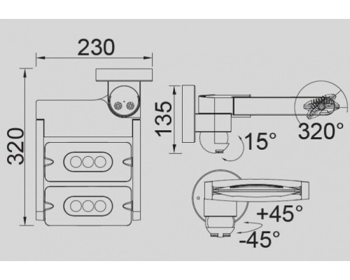Настенный светильник уличный W6144S-2-PIR Gr Oasis Light Настенный светильник уличный W6144S-2-PIR Gr Oasis Light