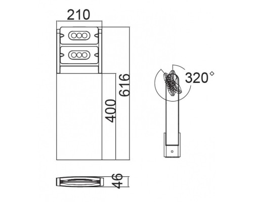 Наземный светильник  W6146S-2-616 Gr Oasis Light