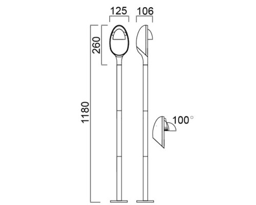 Наземный светильник W6161-1180 Gr Oasis Light Наземный светильник W6161-1180 Gr Oasis Light