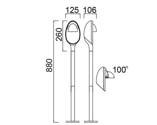 Наземный светильник  W6161-880 Gr Oasis Light