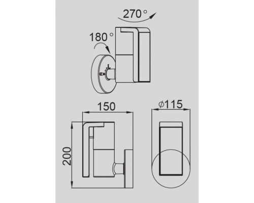 Настенный светильник уличный W6190 Gr Oasis Light Настенный светильник уличный W6190 Gr Oasis Light