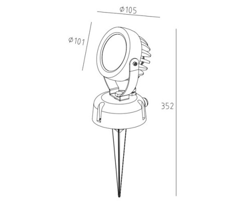 Грунтовый светильник  W77169 Gr Oasis Light