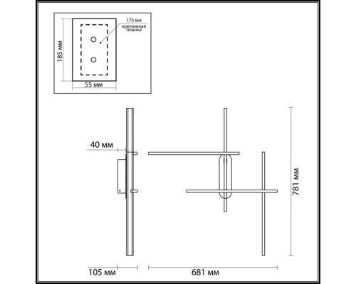 Настенный светильник Rudy 3890/36WLP Odeon Light Настенный светильник Rudy 3890/36WLP Odeon Light
