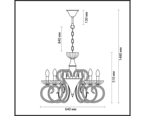 Подвесная люстра Zefiro 3932/6 Odeon Light