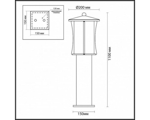 Наземный фонарь Galen 4173/1F Odeon Light Наземный фонарь Galen 4173/1F Odeon Light