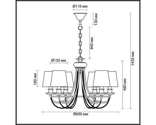 Подвесная люстра Liria 4182/6 Odeon Light Подвесная люстра Liria 4182/6 Odeon Light